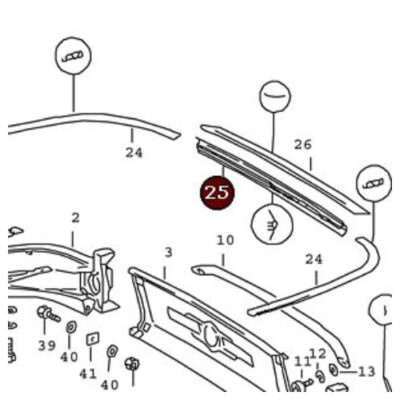 Porsche 911 912 65-73 Rear Center Bumper /License Panel To Body Seal 90150549720